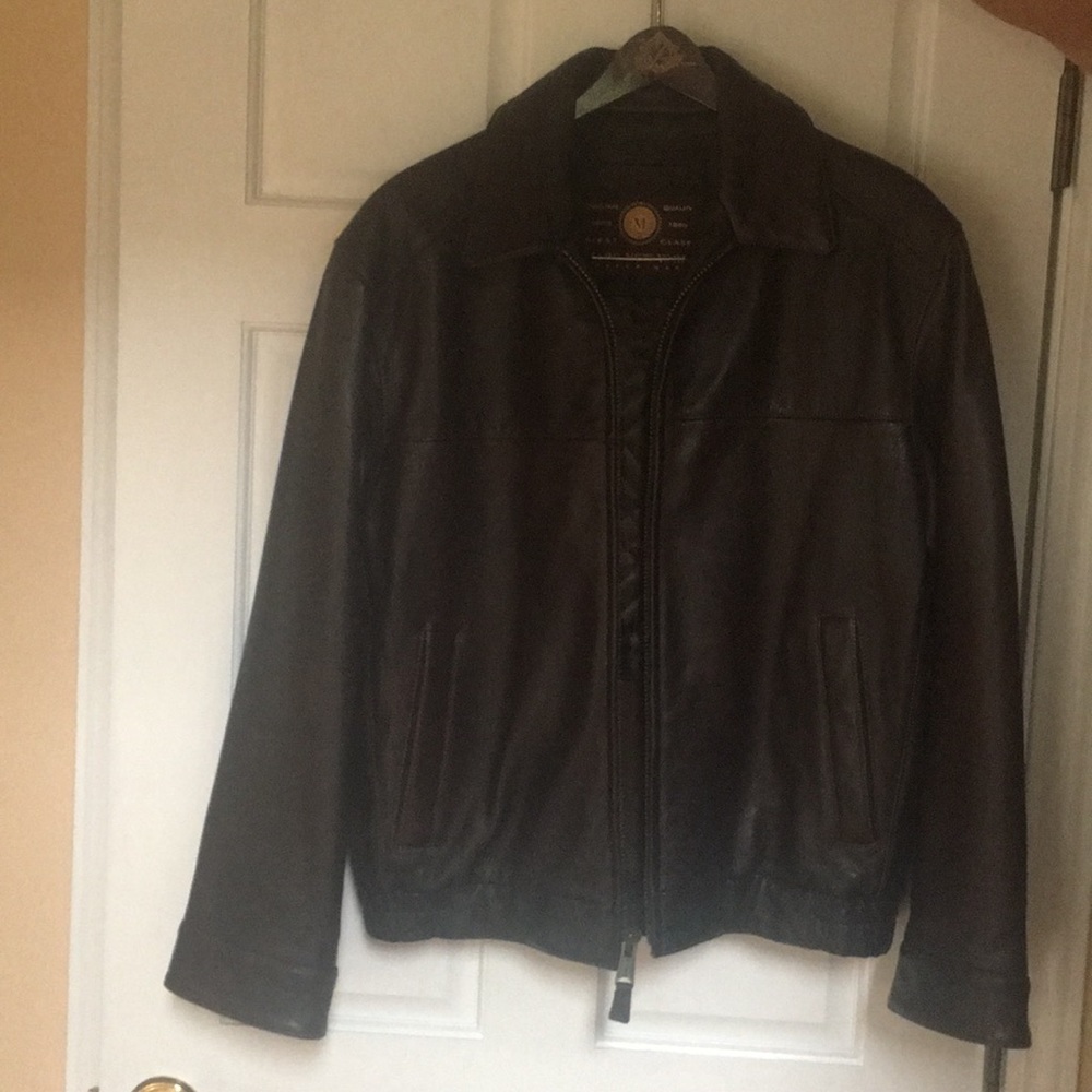 Brown leather jacket